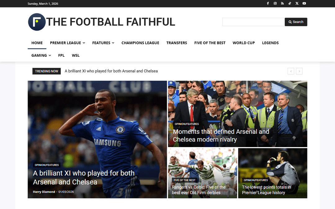 thefootballfaithful.com publisher screenshot