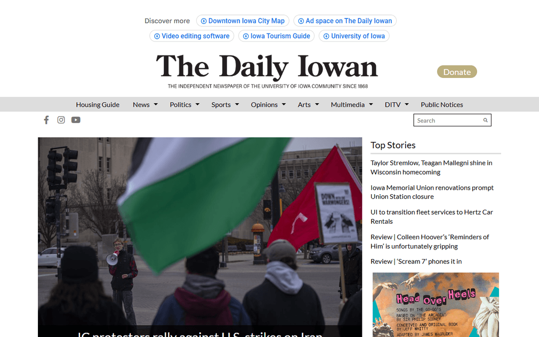dailyiowan.com publisher screenshot