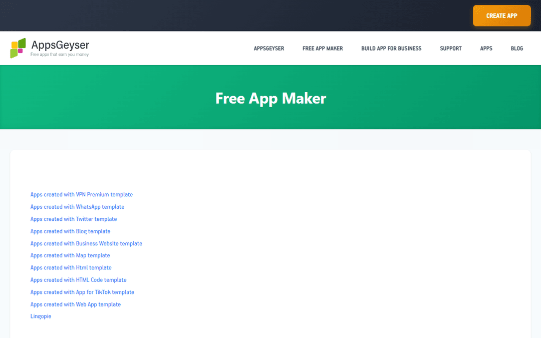 appsgeyser.io publisher screenshot