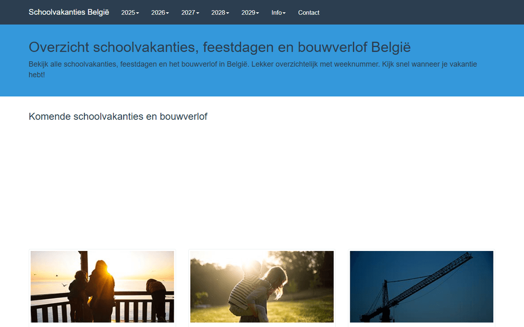 belgieschoolvakanties.be publisher screenshot