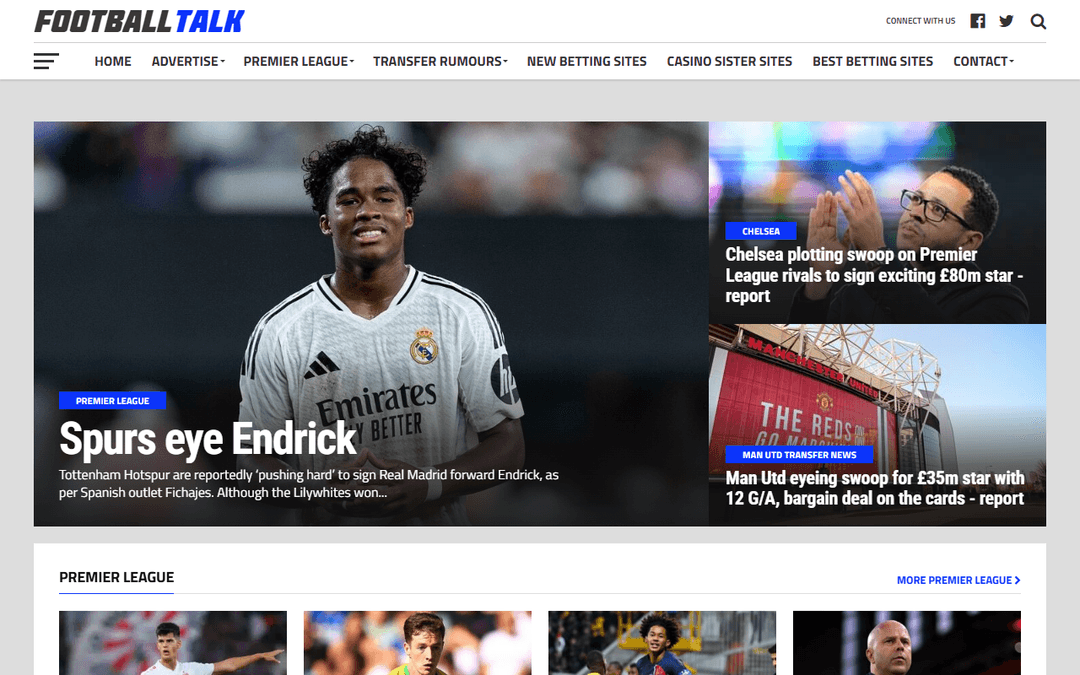 football-talk.co.uk publisher screenshot