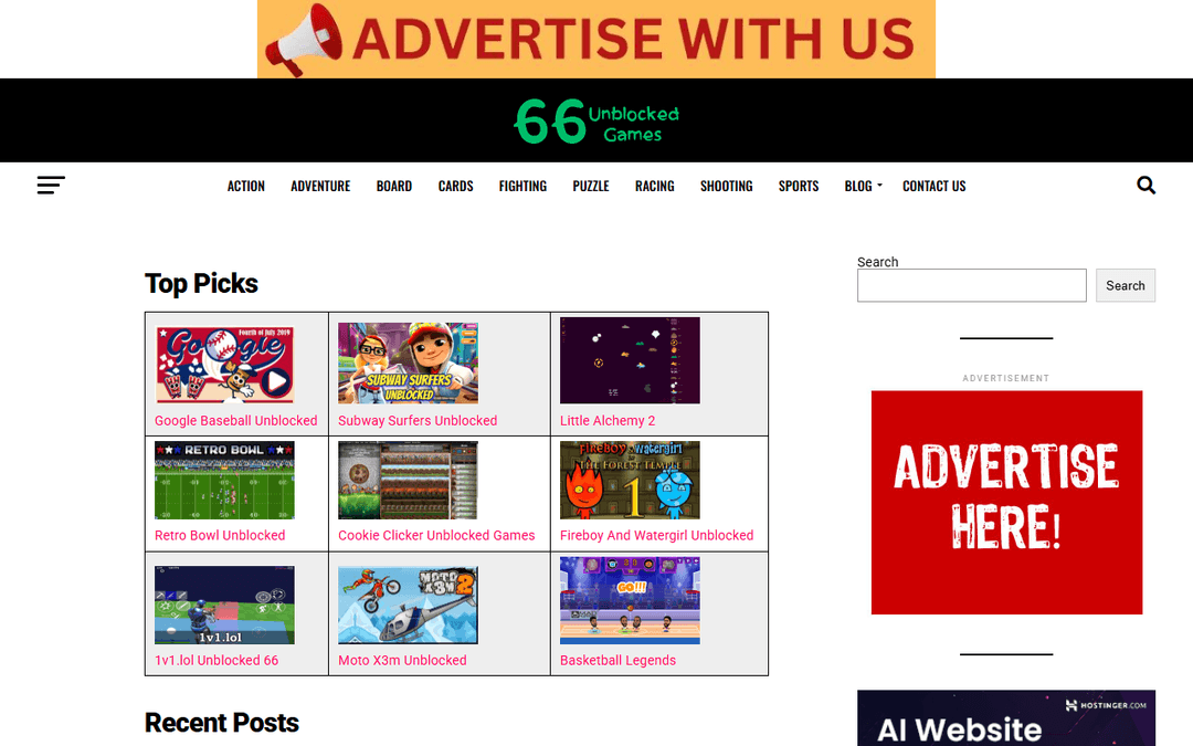 66unblockedgames.com publisher screenshot