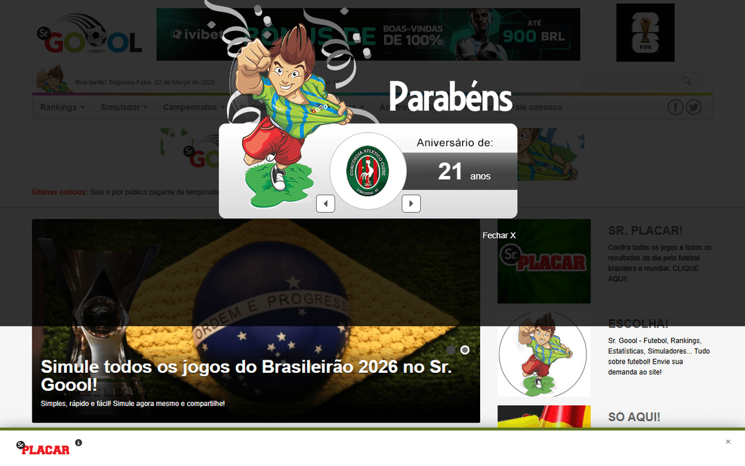 srgoool.com.br publisher screenshot