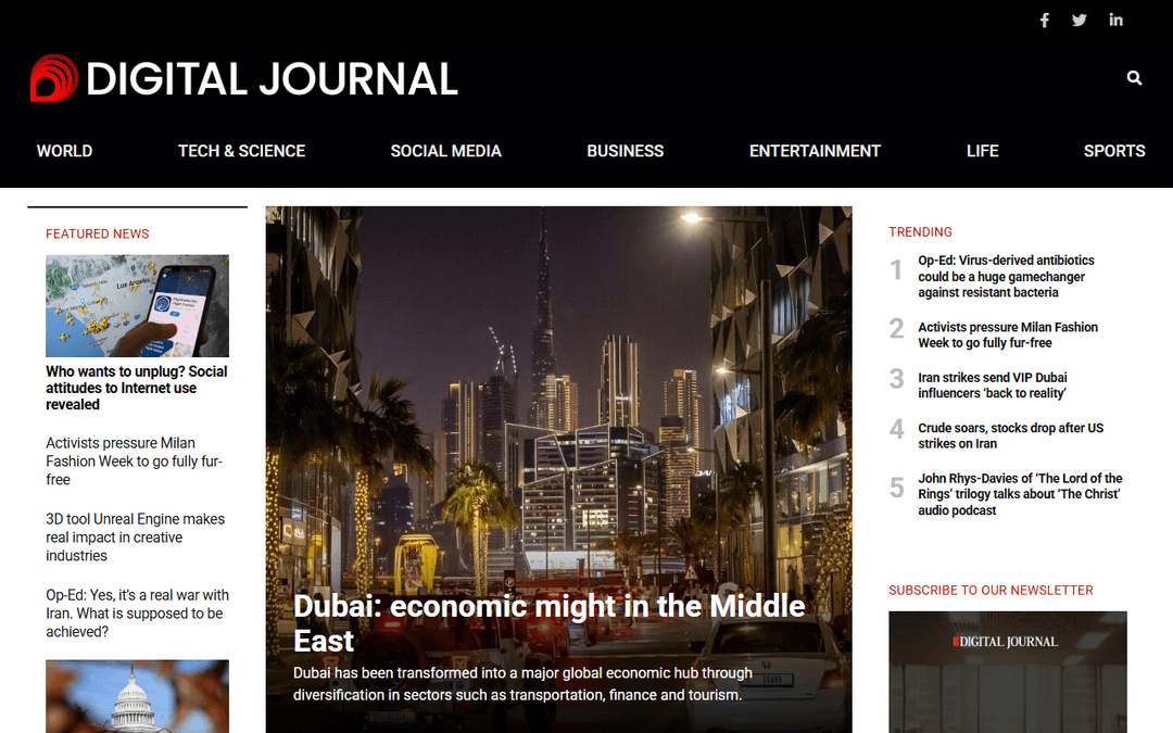 digitaljournal.com publisher screenshot
