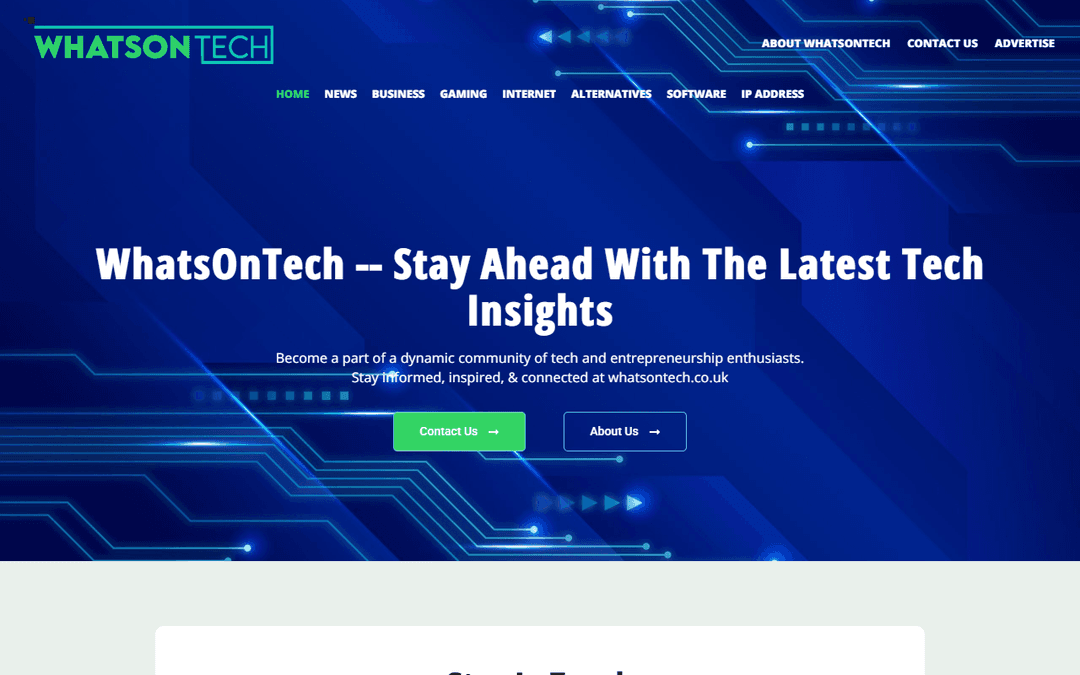 whatsontech.co.uk publisher screenshot