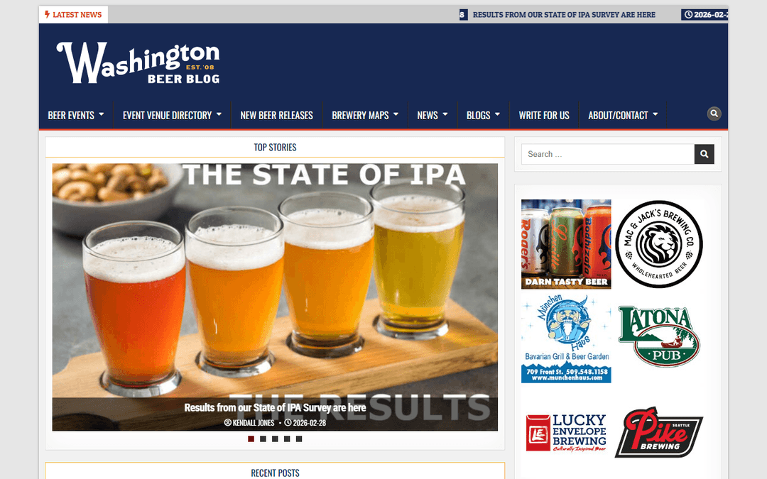 washingtonbeerblog.com publisher screenshot