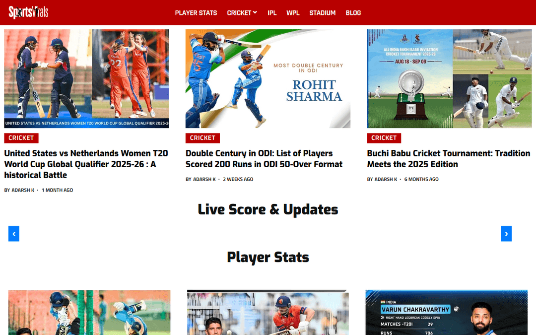 sportsvirals.com publisher screenshot