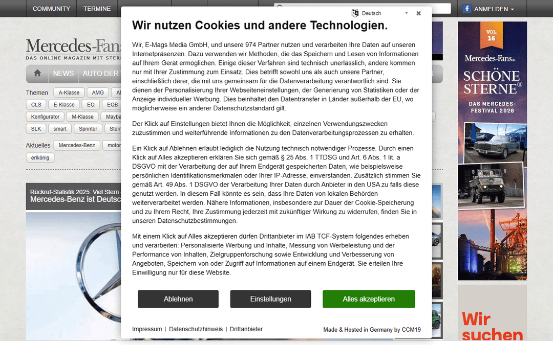 mercedes-fans.de publisher screenshot