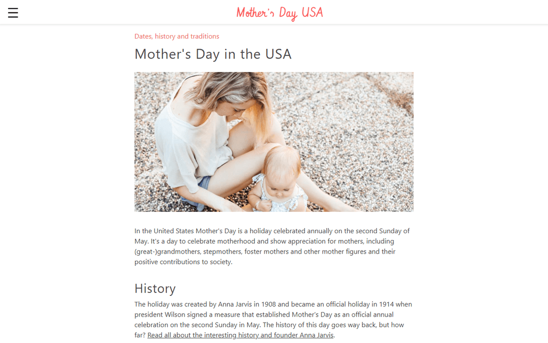 usamothersday.com publisher screenshot