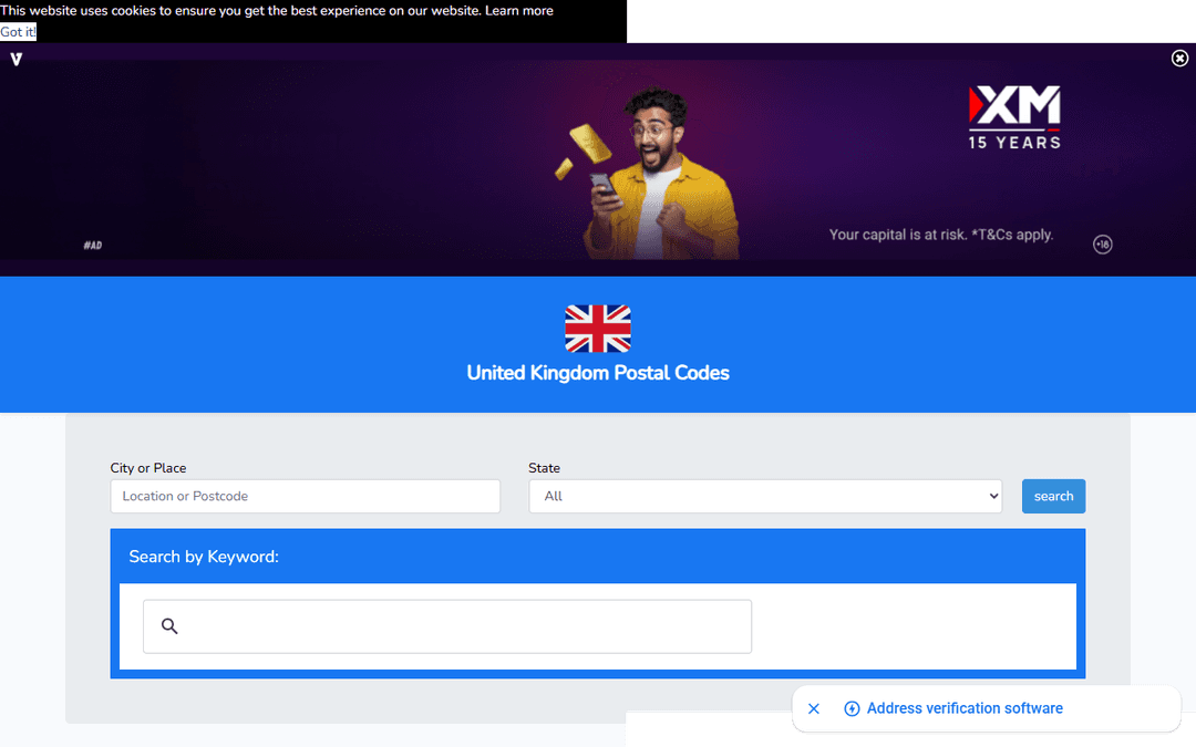 ukpostcode.org publisher screenshot