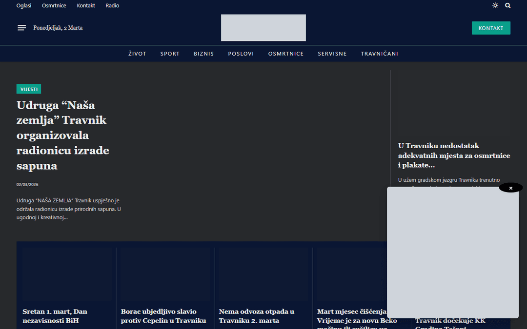 travnik.ba publisher screenshot