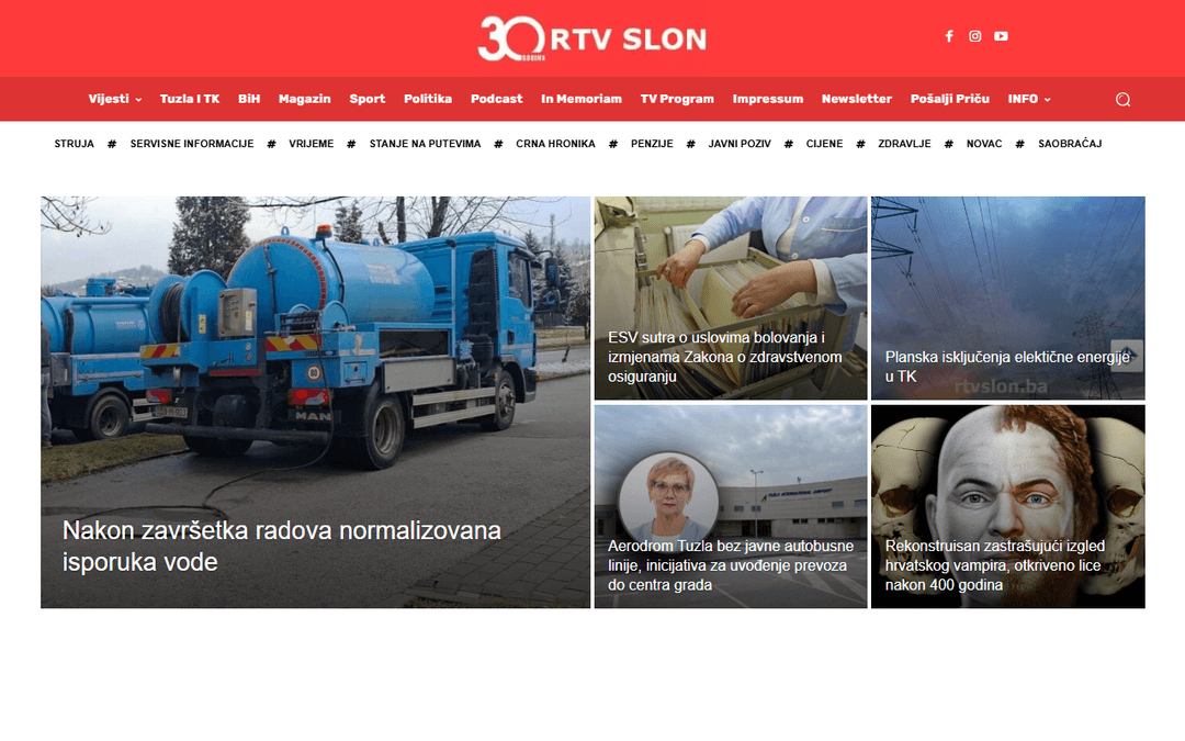 rtvslon.ba publisher screenshot