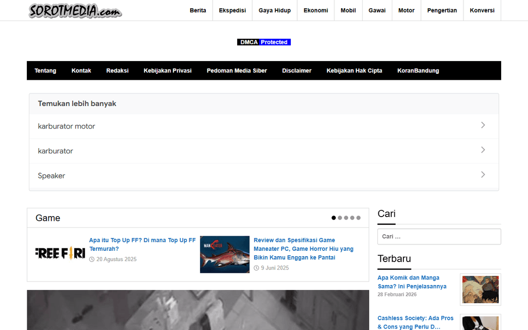 sorotmedia.com publisher screenshot