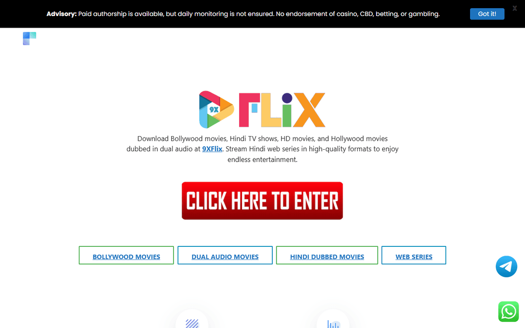 9xflix.vip publisher screenshot