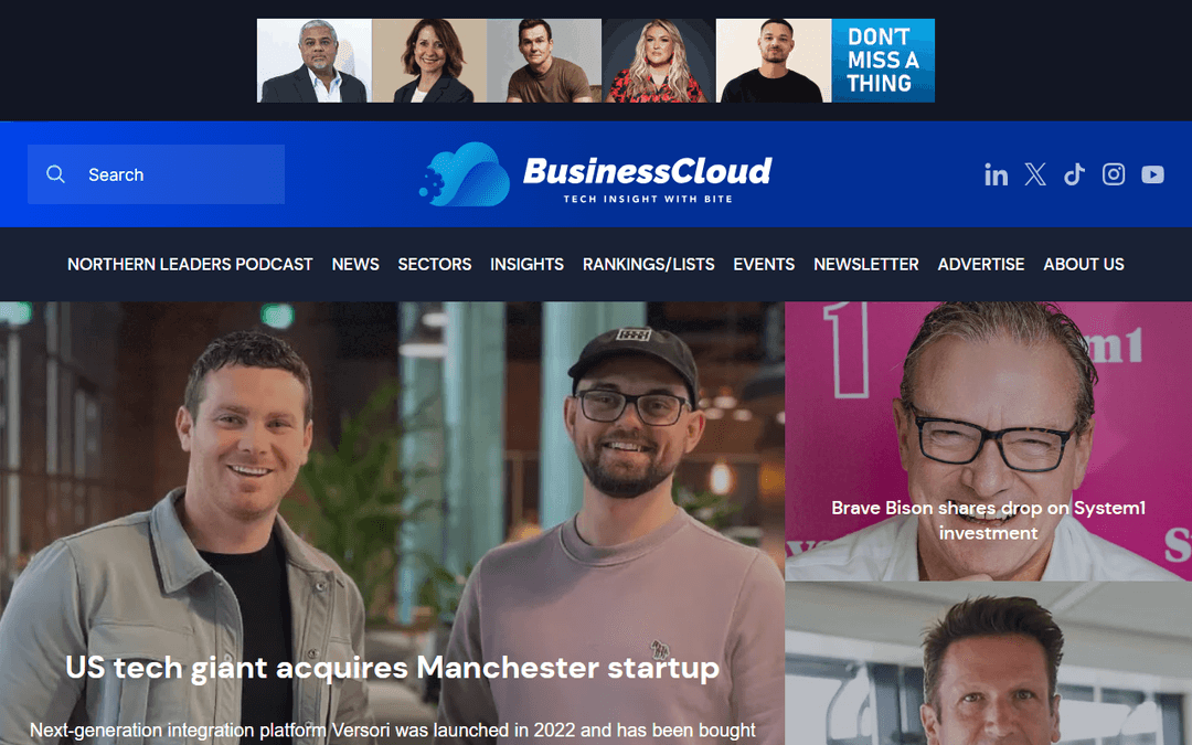 businesscloud.co.uk publisher screenshot