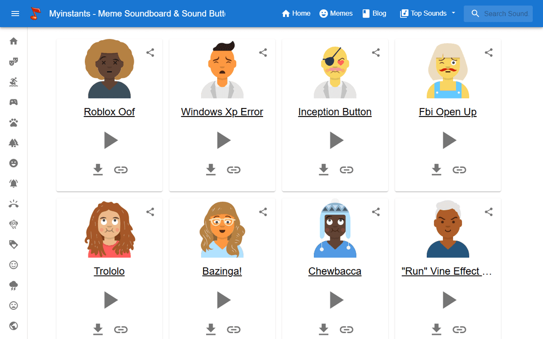 myinstants.org publisher screenshot