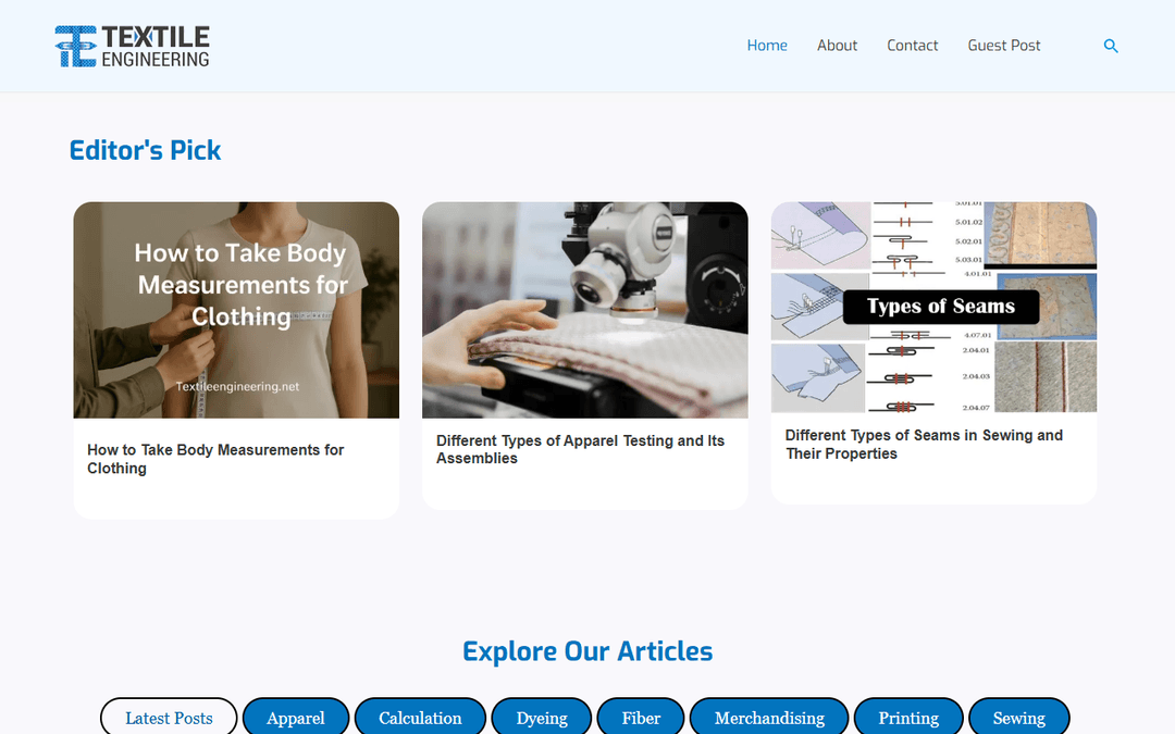 textileengineering.net publisher screenshot