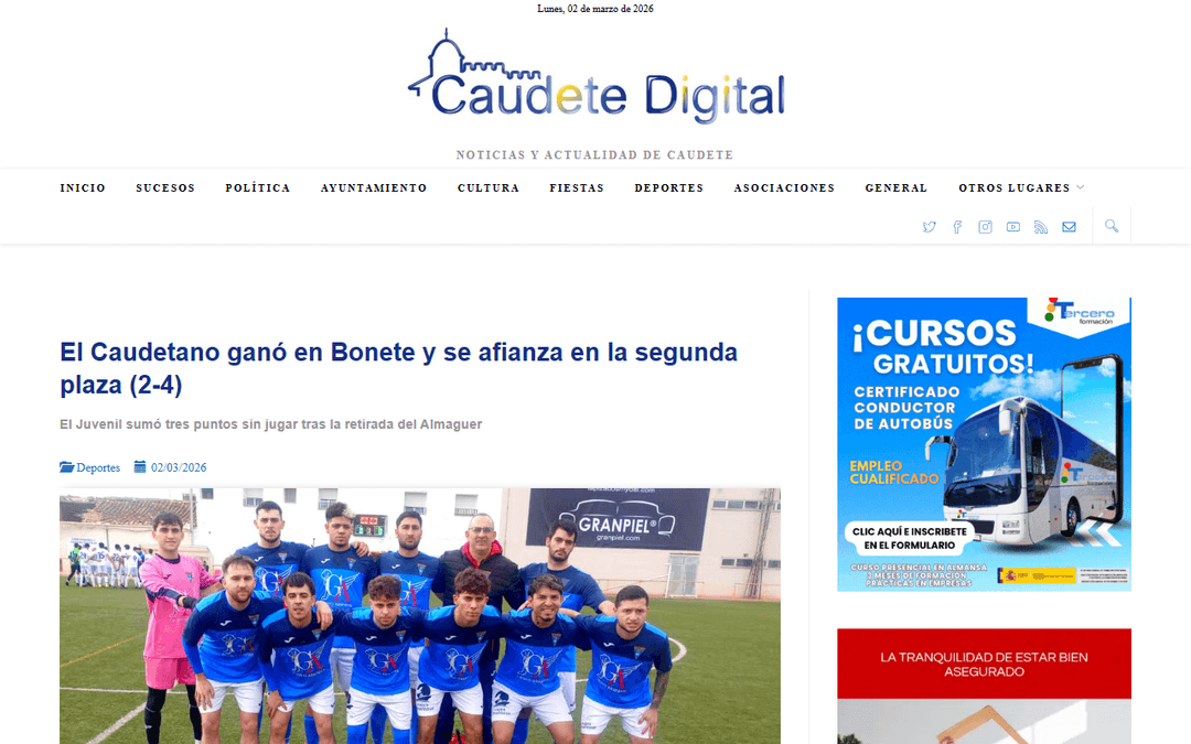 caudetedigital.com publisher screenshot