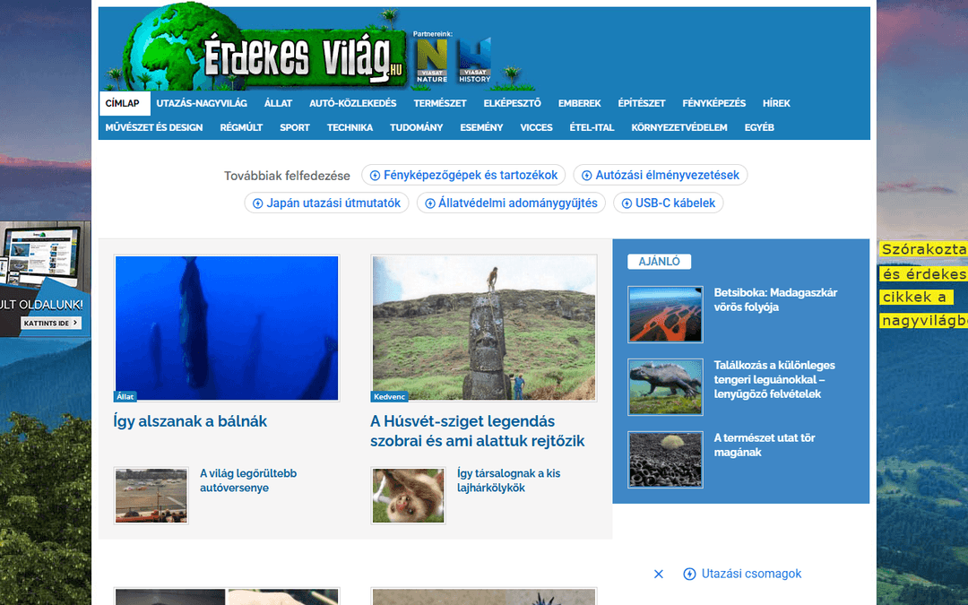 erdekesvilag.hu publisher screenshot