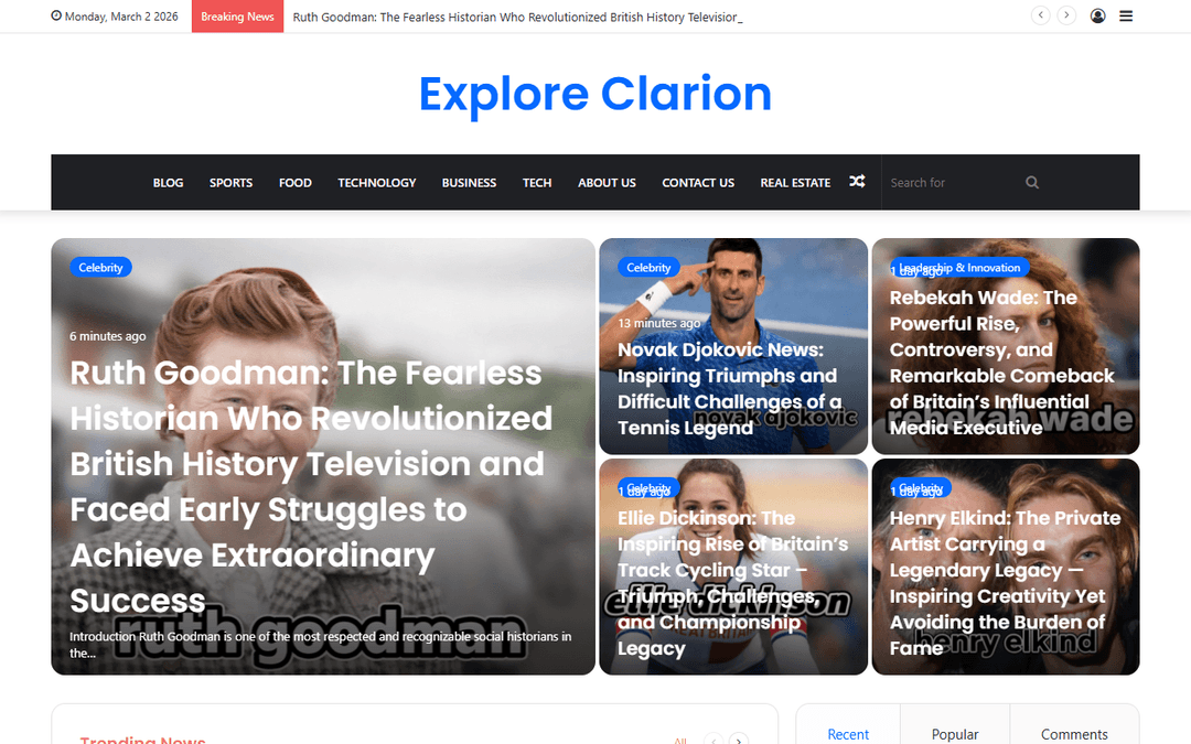 exploreclarion.co.uk publisher screenshot