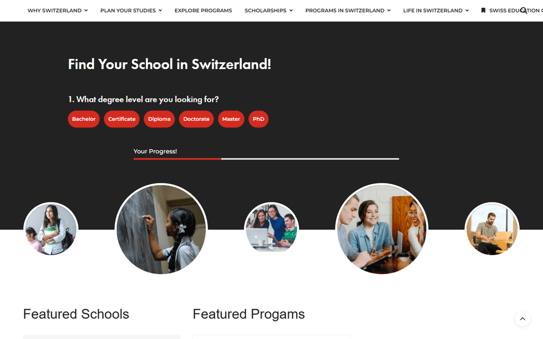 studyinginswitzerland.com publisher screenshot