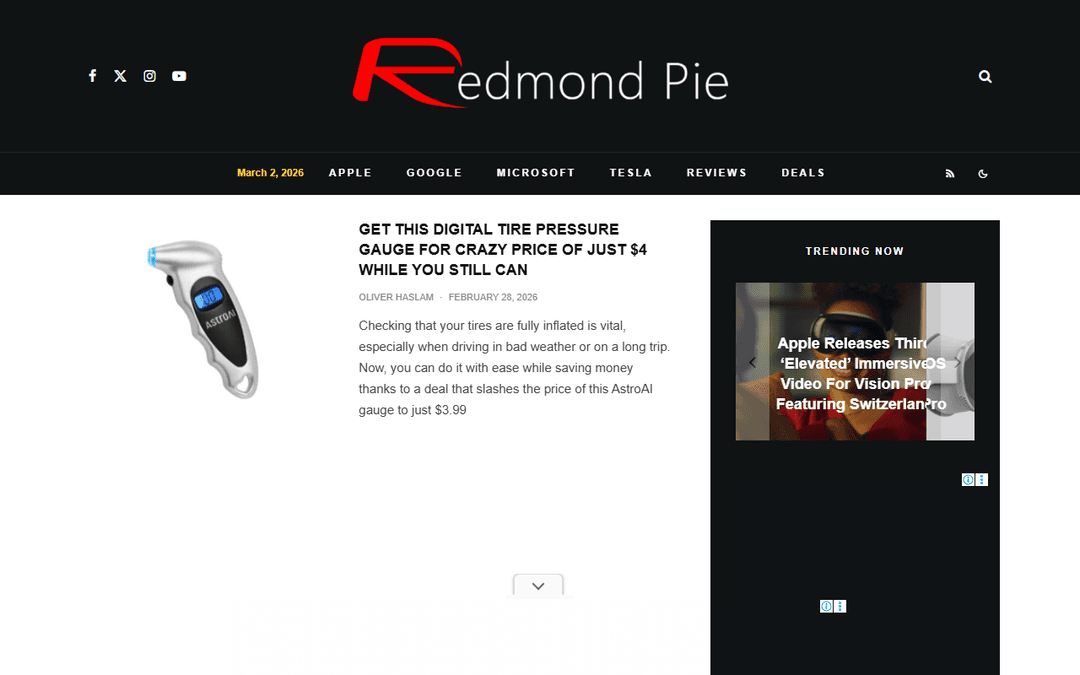 redmondpie.com publisher screenshot