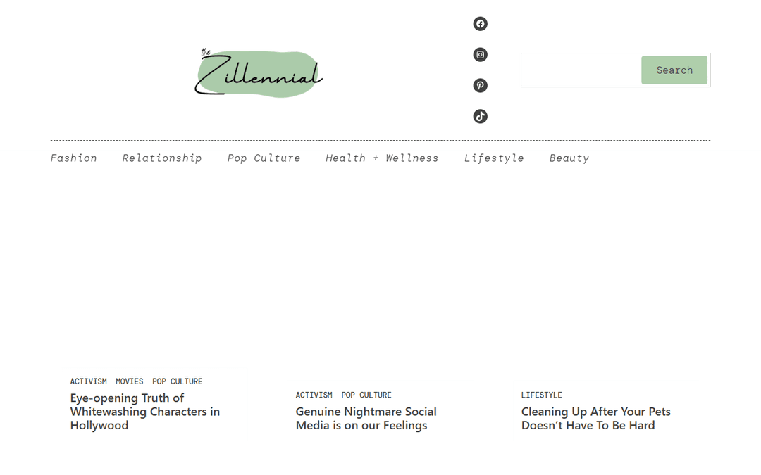 thezillennialzine.com publisher screenshot