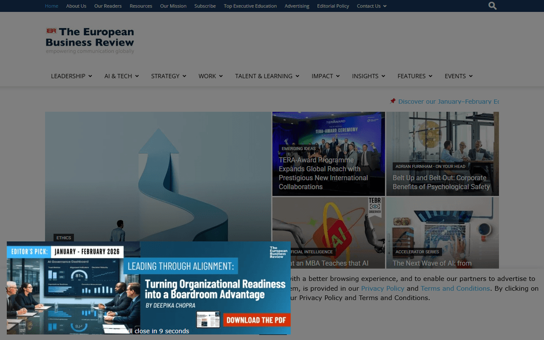 europeanbusinessreview.com publisher screenshot
