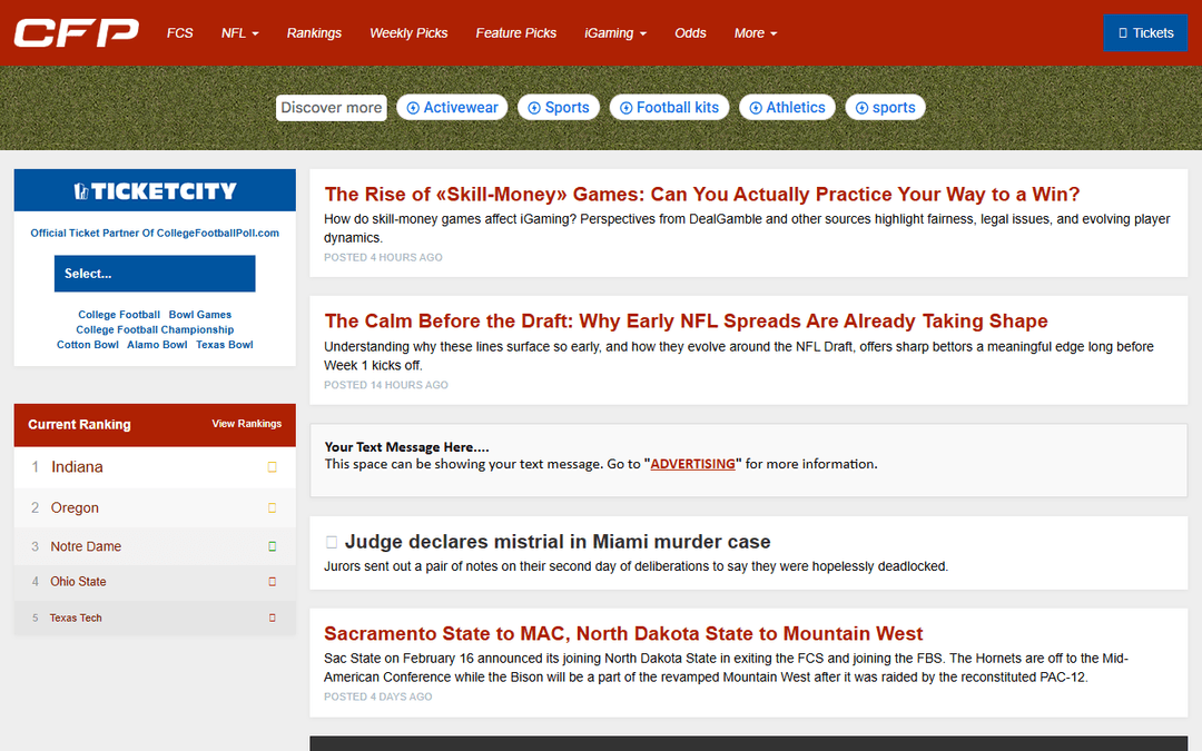 collegefootballpoll.com publisher screenshot