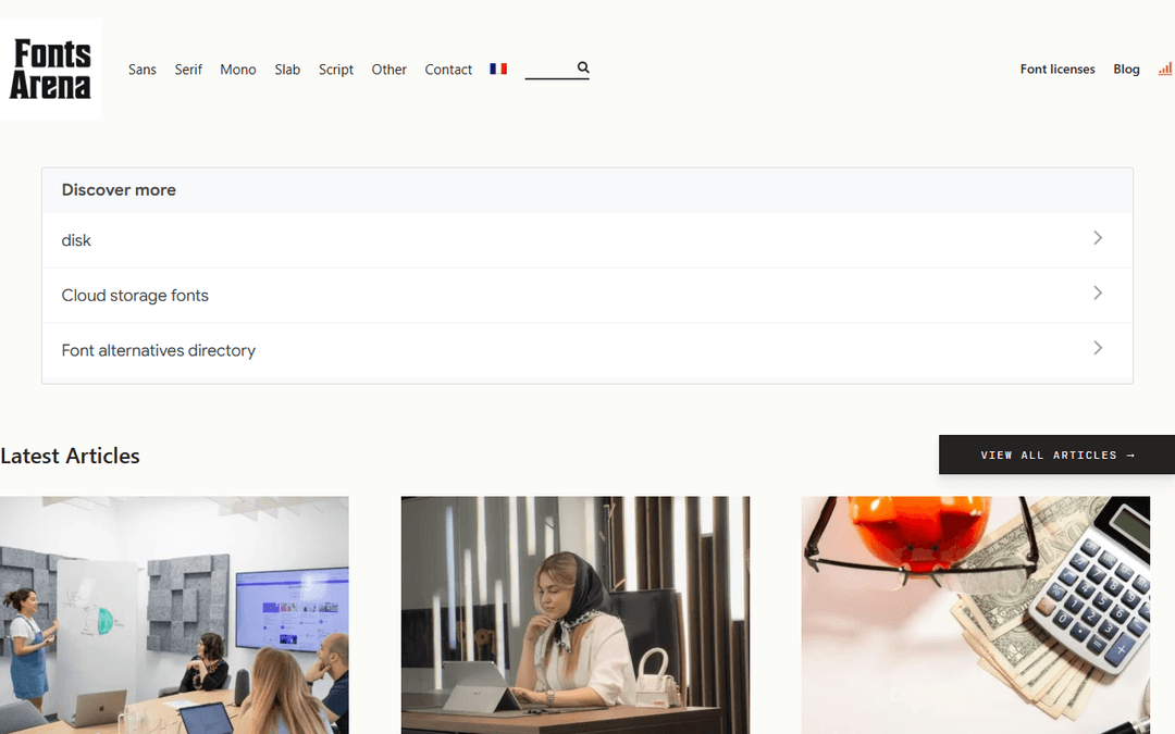 fontsarena.com publisher screenshot