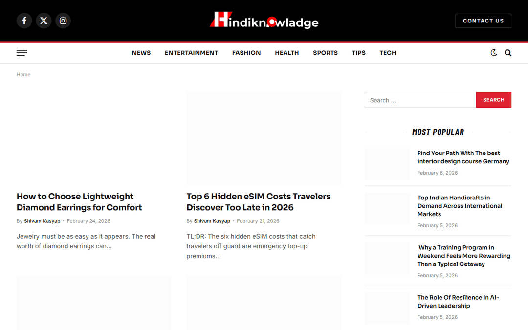 hindiknowladge.com publisher screenshot