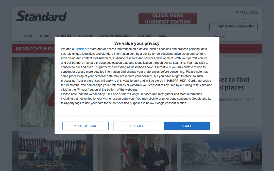 redditchstandard.co.uk publisher screenshot