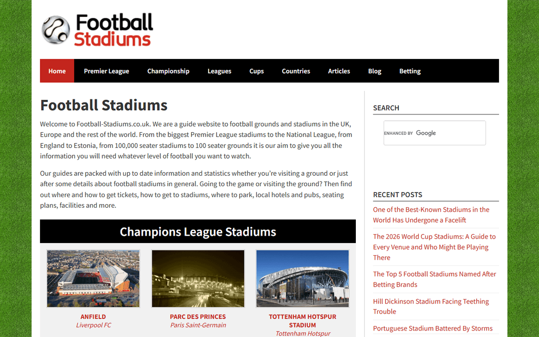 football-stadiums.co.uk publisher screenshot