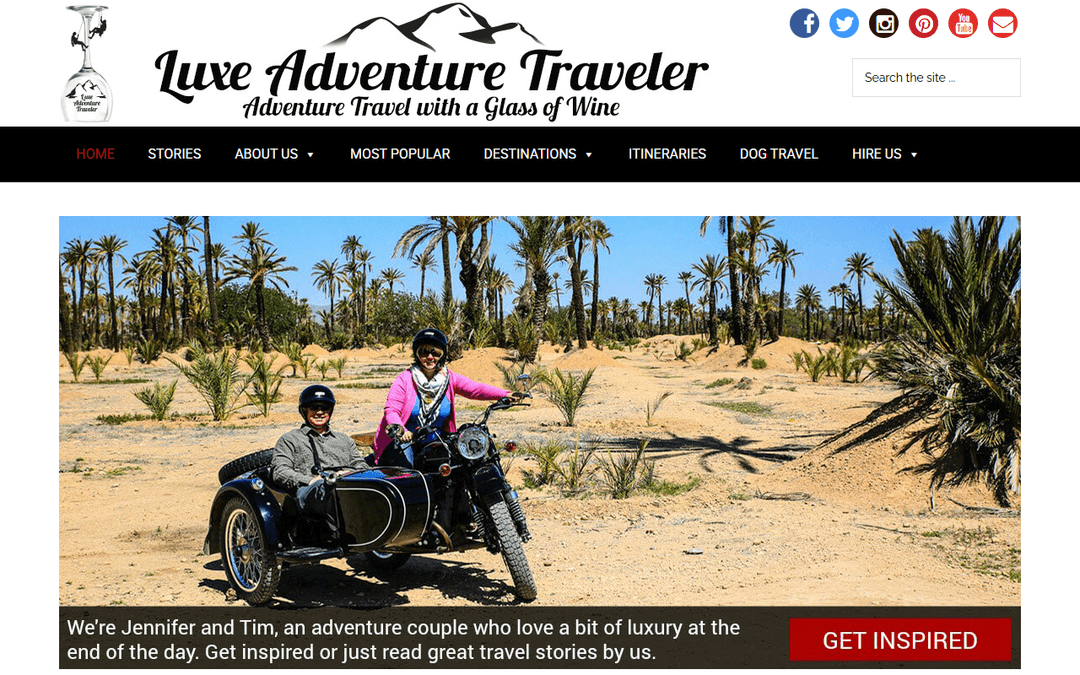 luxeadventuretraveler.com publisher screenshot