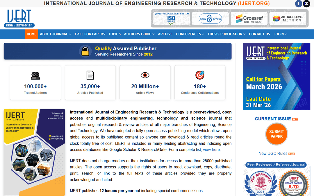 ijert.org publisher screenshot