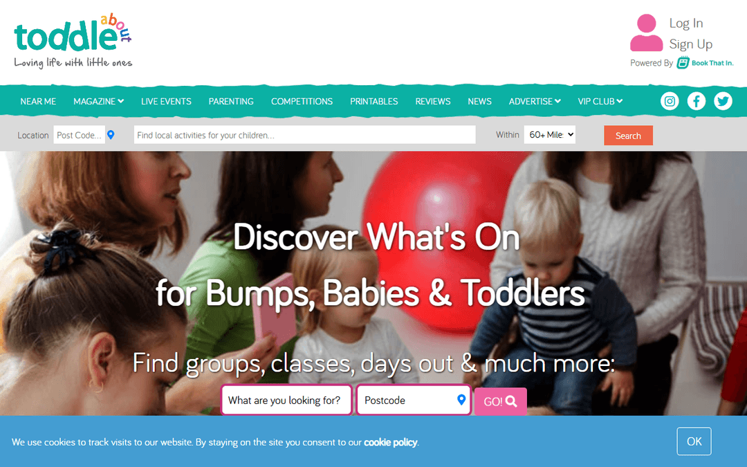 toddleabout.co.uk publisher screenshot