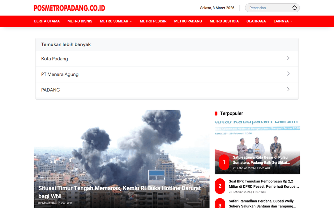 posmetropadang.co.id publisher screenshot