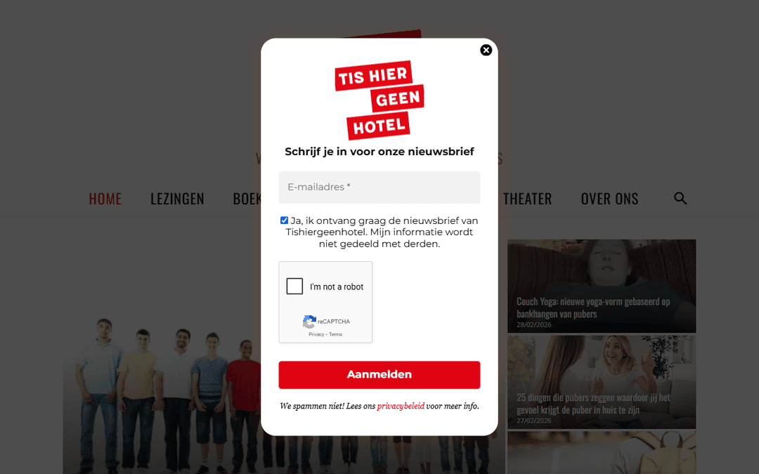 tishiergeenhotel.nl publisher screenshot