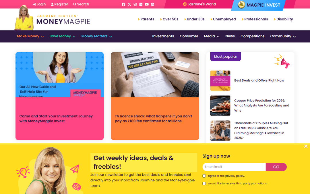 moneymagpie.com publisher screenshot