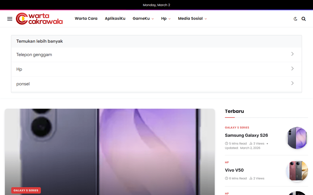 wartacakrawala.com publisher screenshot