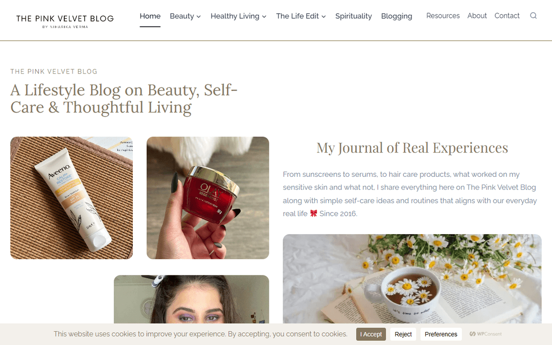 thepinkvelvetblog.com publisher screenshot