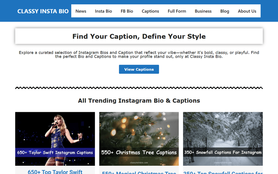 classyinstabio.com publisher screenshot