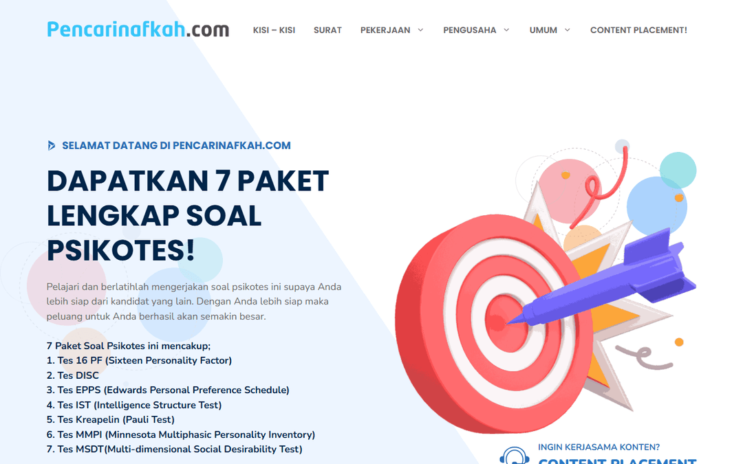 pencarinafkah.com publisher screenshot