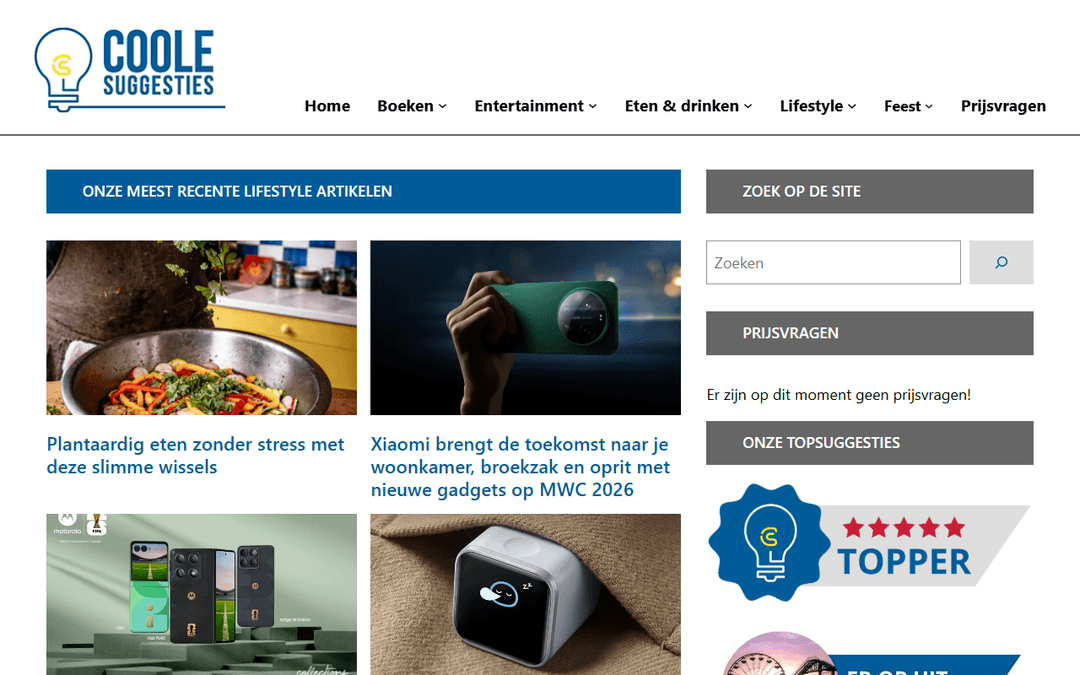 coolesuggesties.nl publisher screenshot