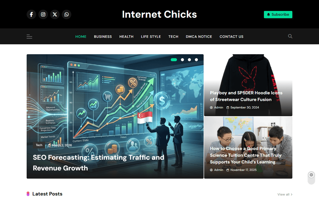 internet-chicks.co.uk publisher screenshot
