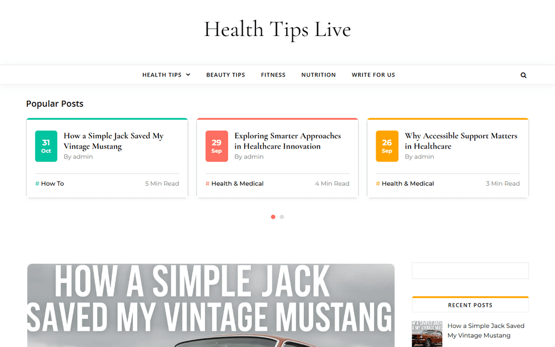 healthtiplive.com publisher screenshot