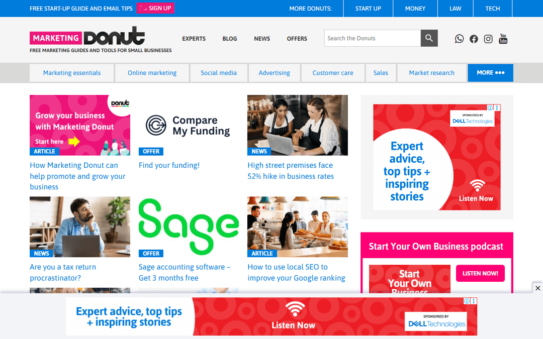 marketingdonut.co.uk publisher screenshot