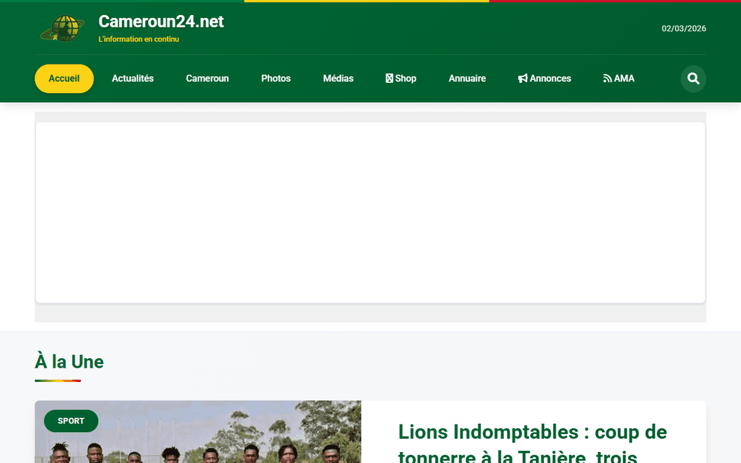cameroun24.net publisher screenshot
