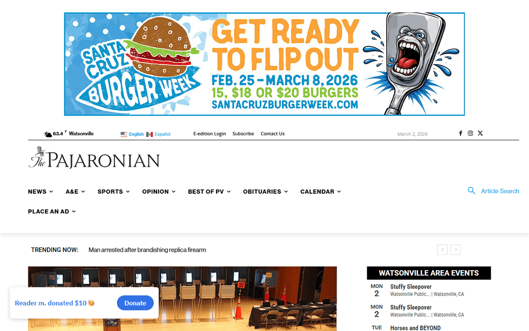 pajaronian.com publisher screenshot
