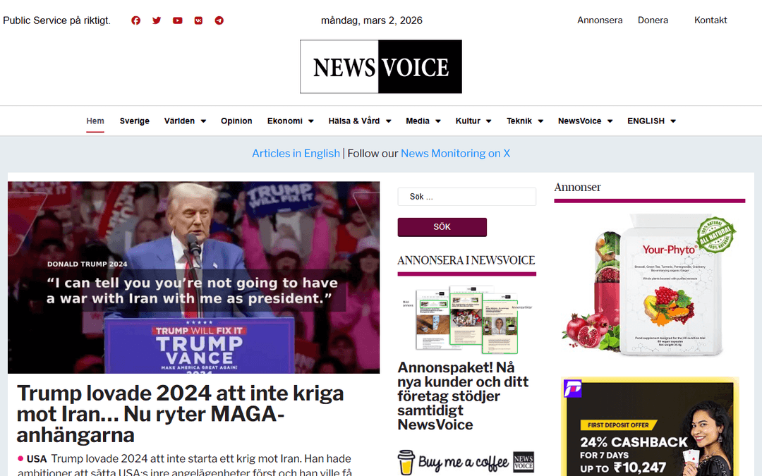 newsvoice.se publisher screenshot